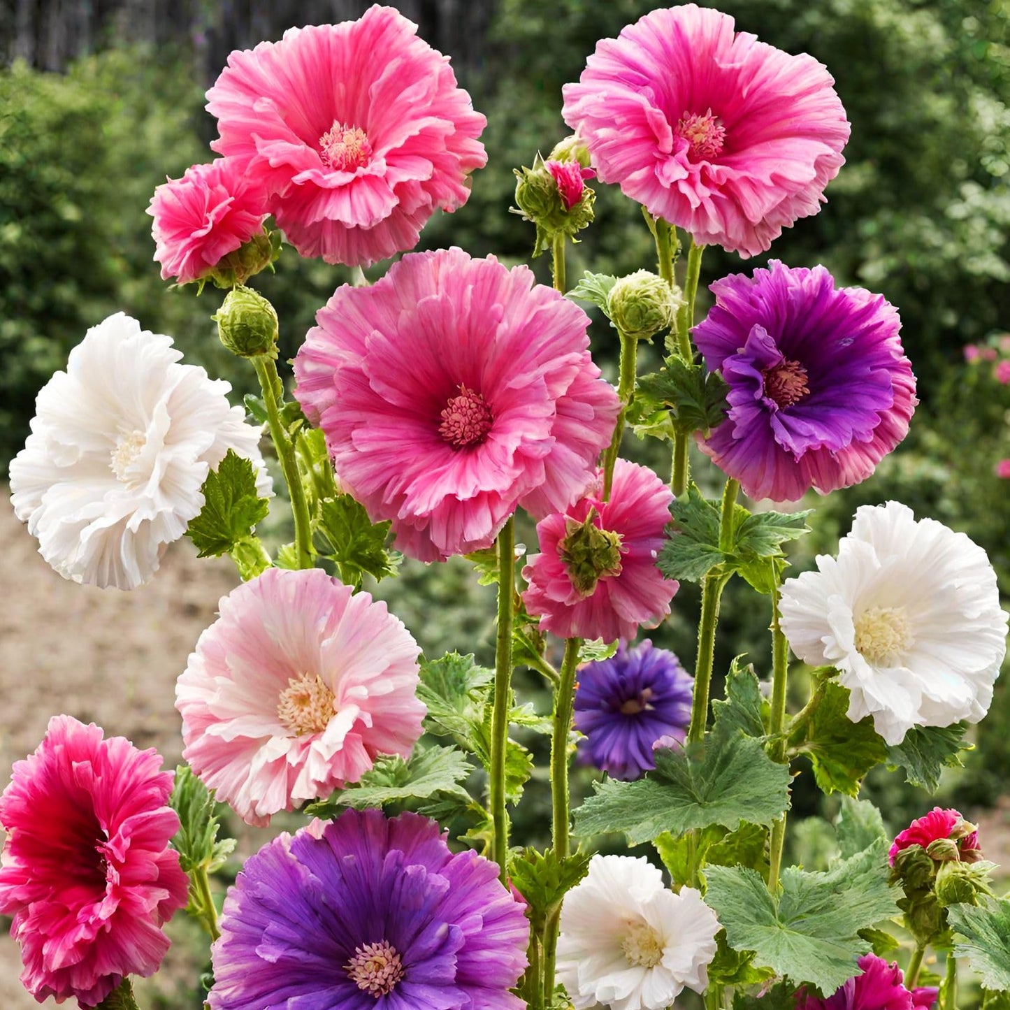 Hollyhock Summers Mix 15 seeds
