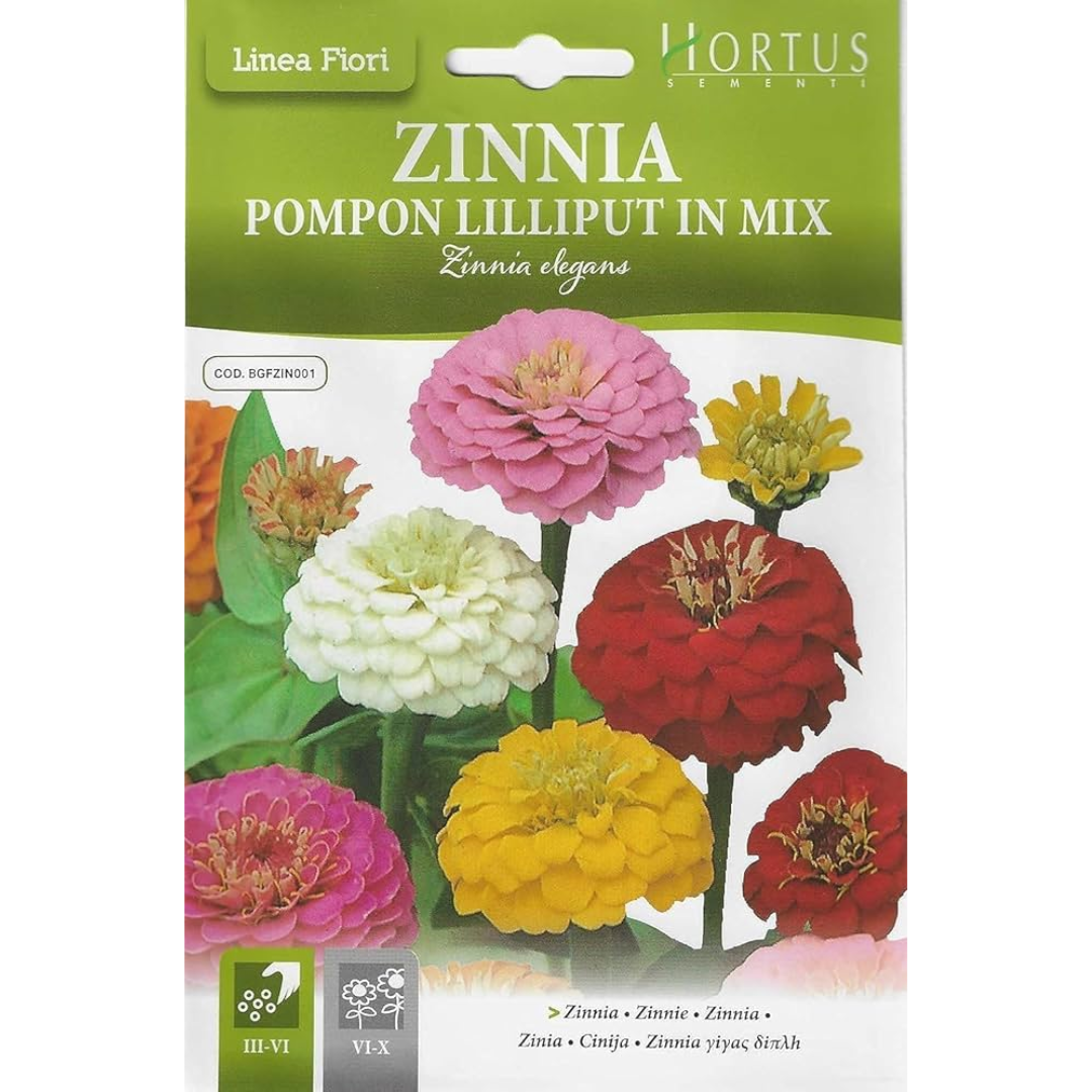 Hortus Zinnia Lilliput Mix 100+ Seeds
