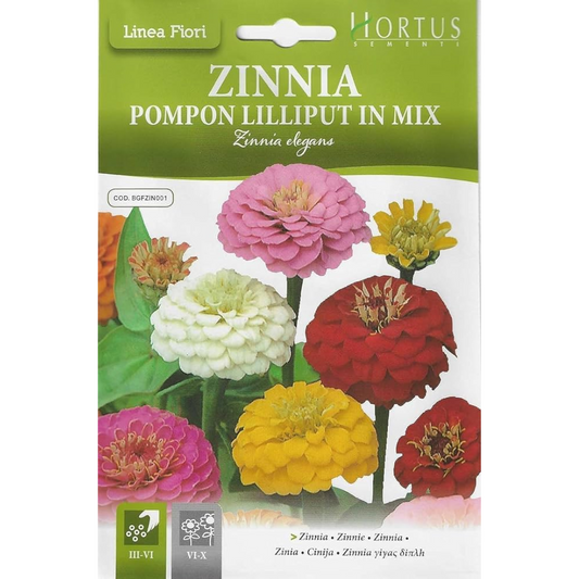 Hortus Zinnia Lilliput Mix 100+ Seeds